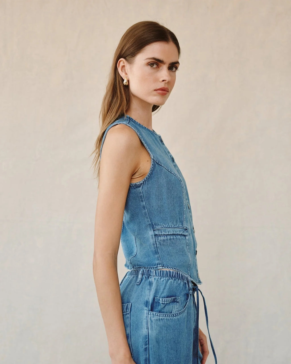 High Neck Fitted Vest