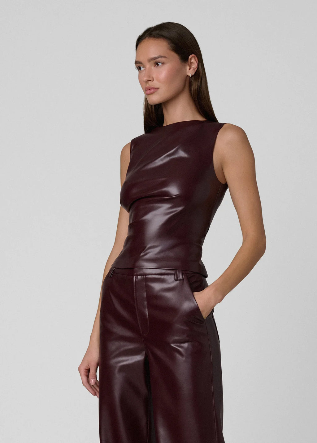 The Meg Vegan Leather Top