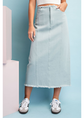 Mineral Washed Midi Skirt