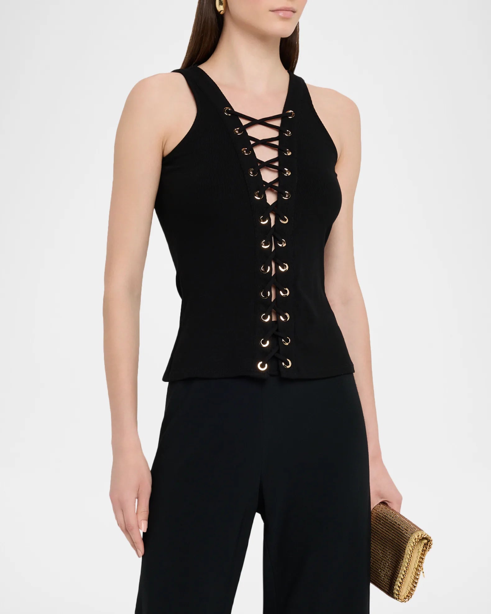 Rashelle Sleeveless Lace-Up Top