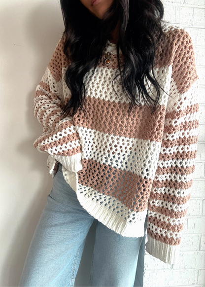 Netted Stripe Sweater