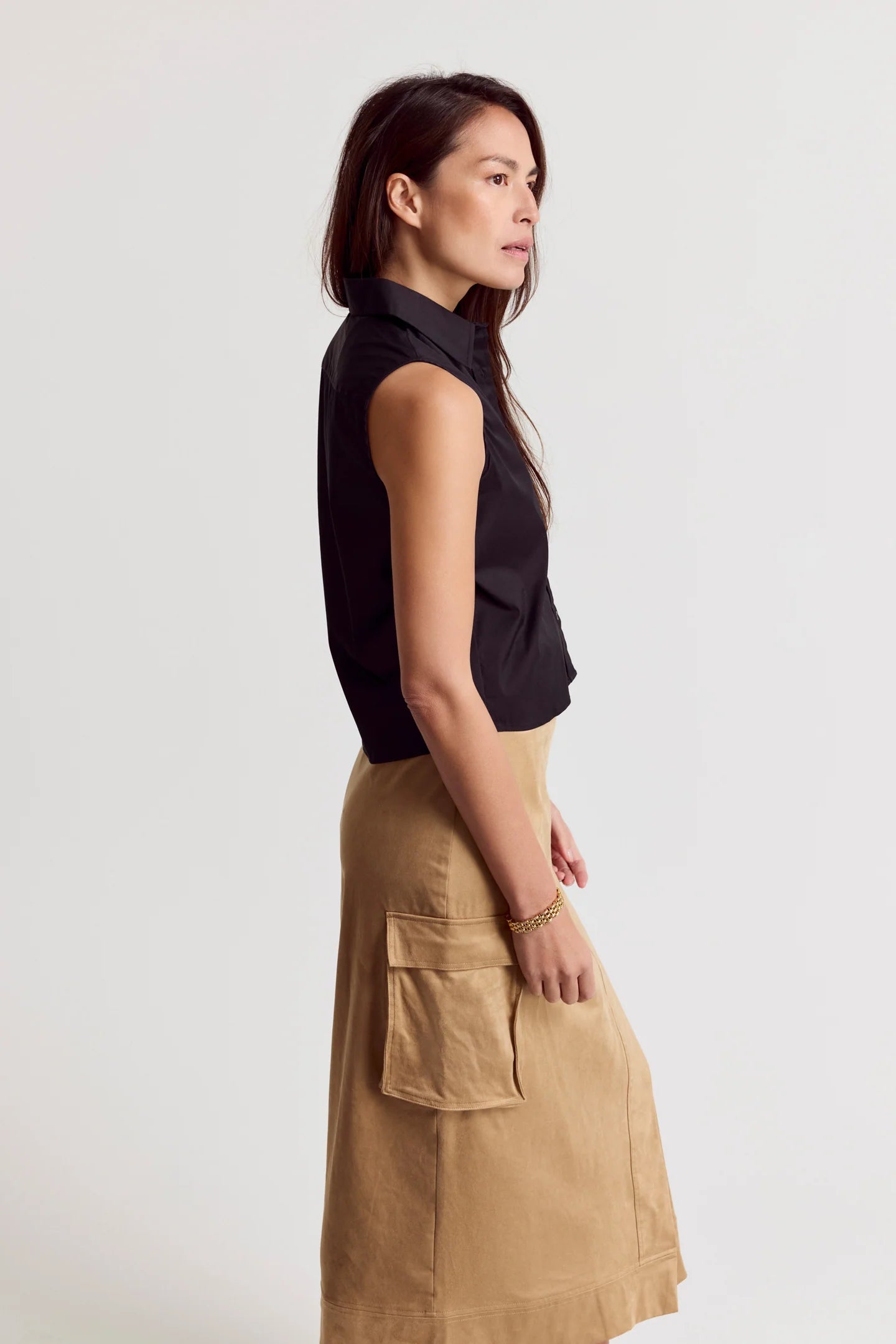 The Boxy Cropped Sleeveless Shirt - Clothes Horse