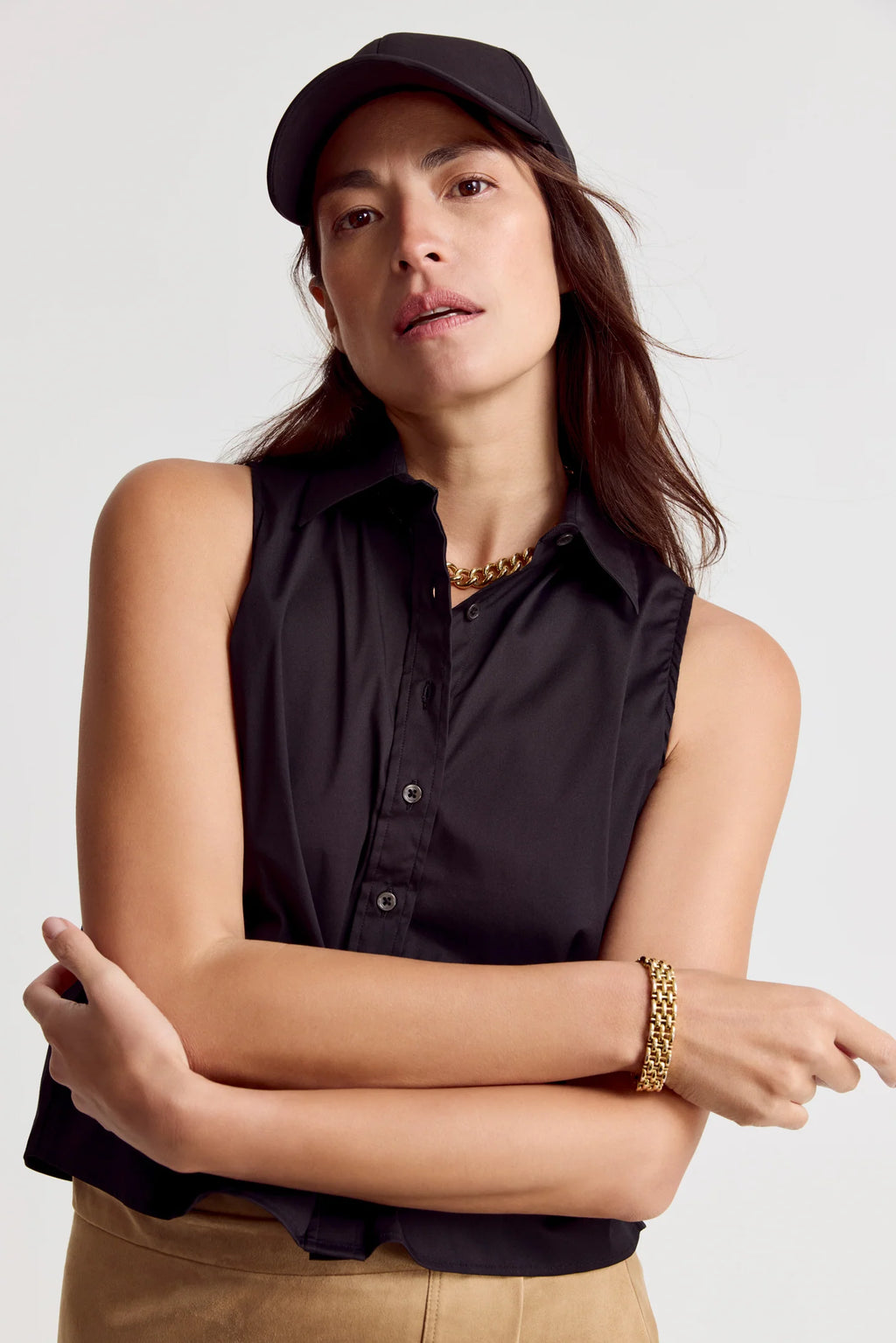 The Boxy Cropped Sleeveless Shirt - Clothes Horse