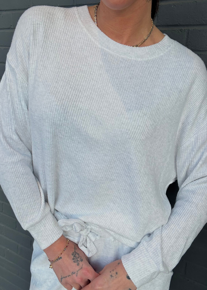 Oversized Ribbed Hacci Pullover